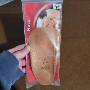 Tacco Nova 3/4 Leather Arch Support Insole Women's Size 11 Tan ErgoDyn NEW